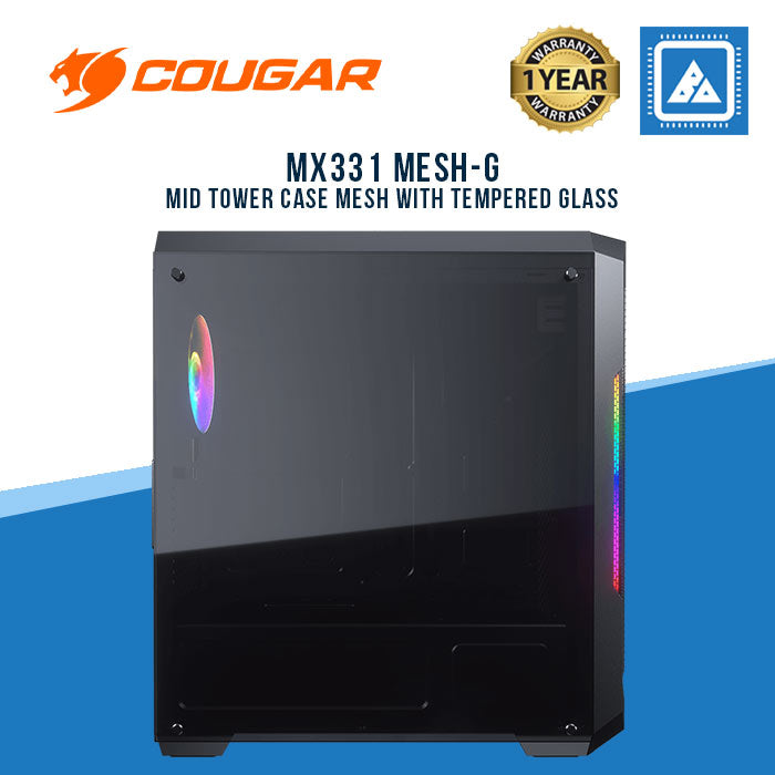 COUGAR MX331-G MID TOWERE CASE MESH WITH TEMPERED GLASS COUGAR MX331-G MID TOWERE CASE MESH WITH TEMPERED GLASS